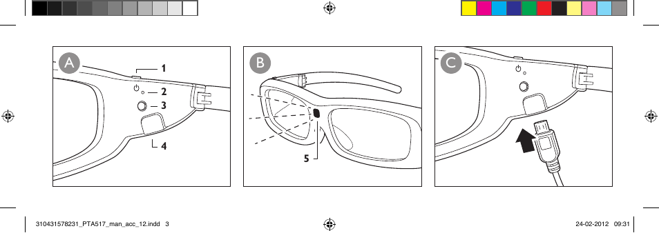 Ab c | Philips Gafas de 3D activo User Manual | Page 3 / 84