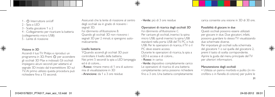 Philips Gafas de 3D activo User Manual | Page 31 / 84