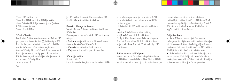 Philips Gafas de 3D activo User Manual | Page 36 / 84