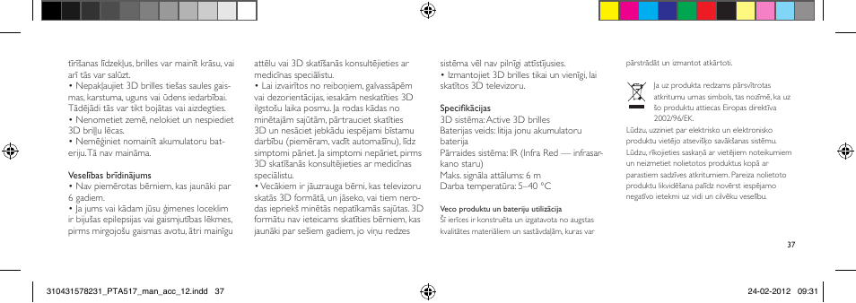 Philips Gafas de 3D activo User Manual | Page 37 / 84