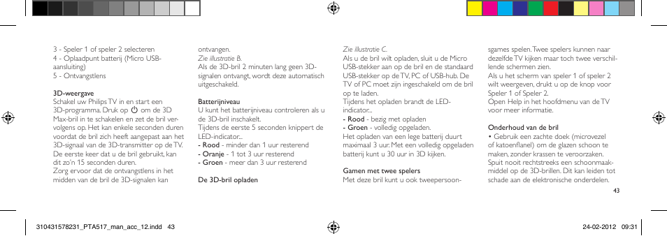 Philips Gafas de 3D activo User Manual | Page 43 / 84