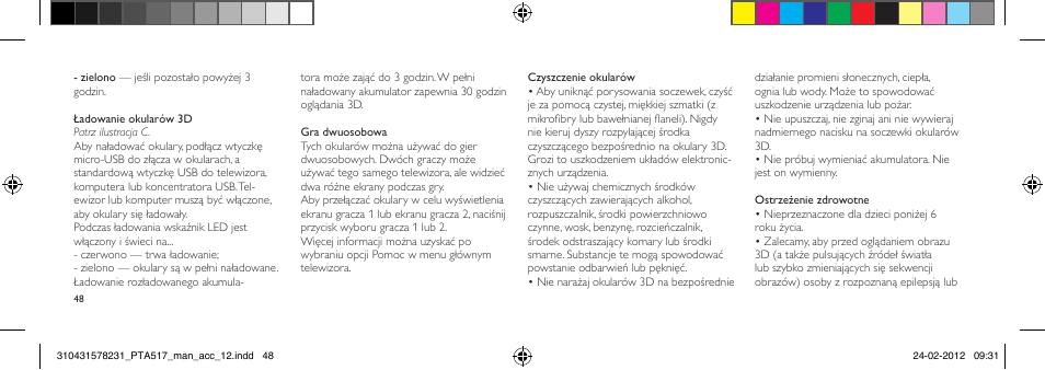 Philips Gafas de 3D activo User Manual | Page 48 / 84