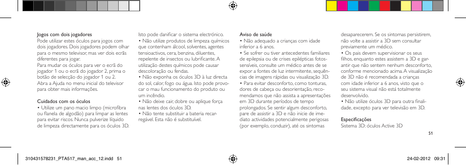 Philips Gafas de 3D activo User Manual | Page 51 / 84