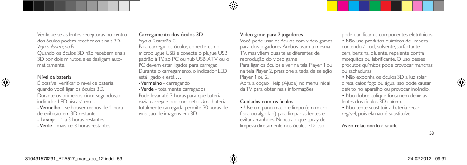 Philips Gafas de 3D activo User Manual | Page 53 / 84