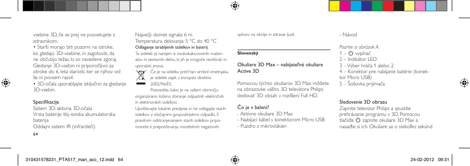 Philips Gafas de 3D activo User Manual | Page 64 / 84