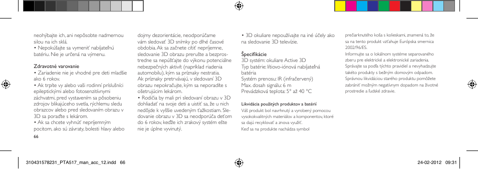 Philips Gafas de 3D activo User Manual | Page 66 / 84