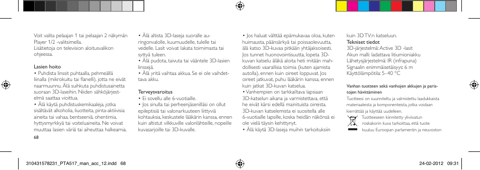 Philips Gafas de 3D activo User Manual | Page 68 / 84