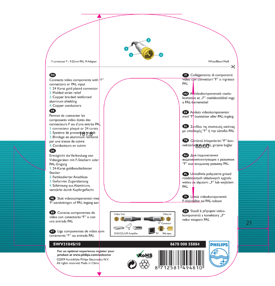 Philips Cable coaxial User Manual | 1 page