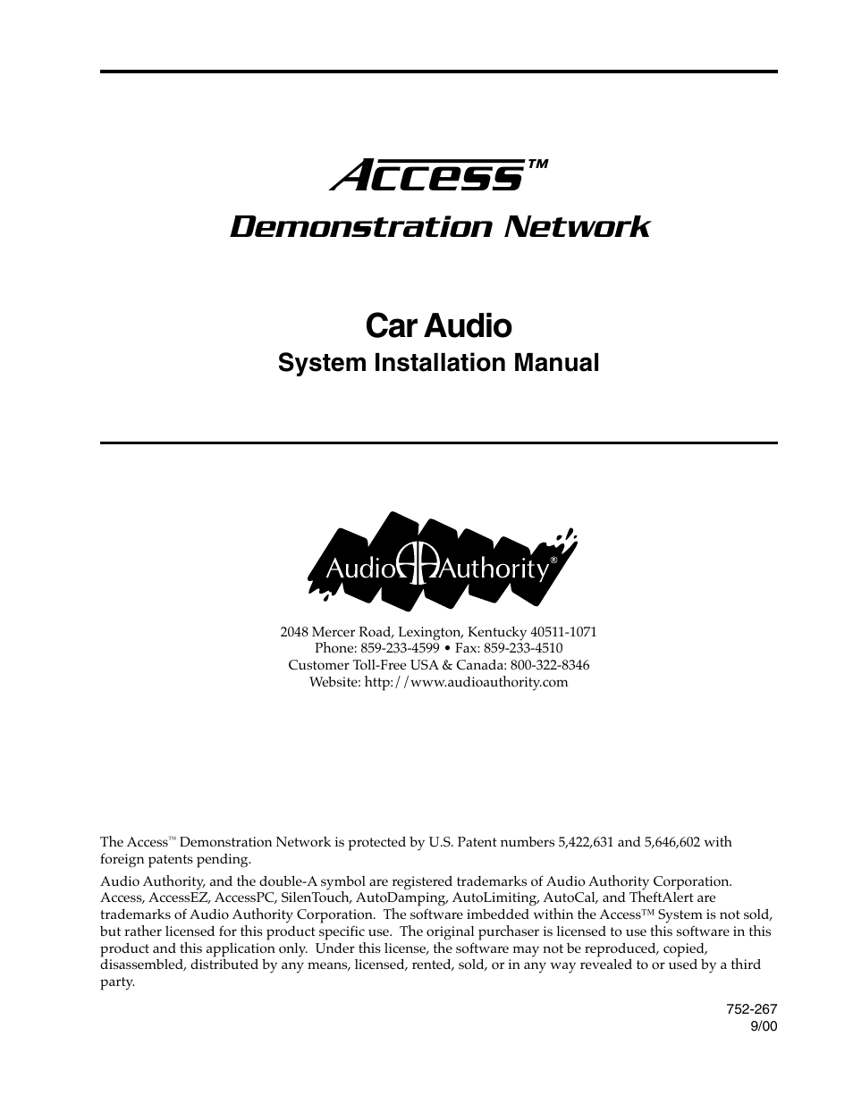 Audio Authority Car Audio System User Manual | 55 pages
