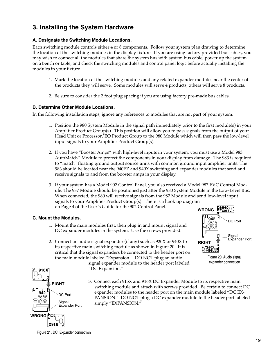 Installing the system hardware | Audio Authority Car Audio System User Manual | Page 19 / 55