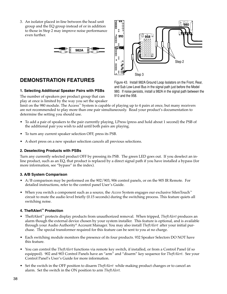 Demonstration features | Audio Authority Car Audio System User Manual | Page 38 / 55