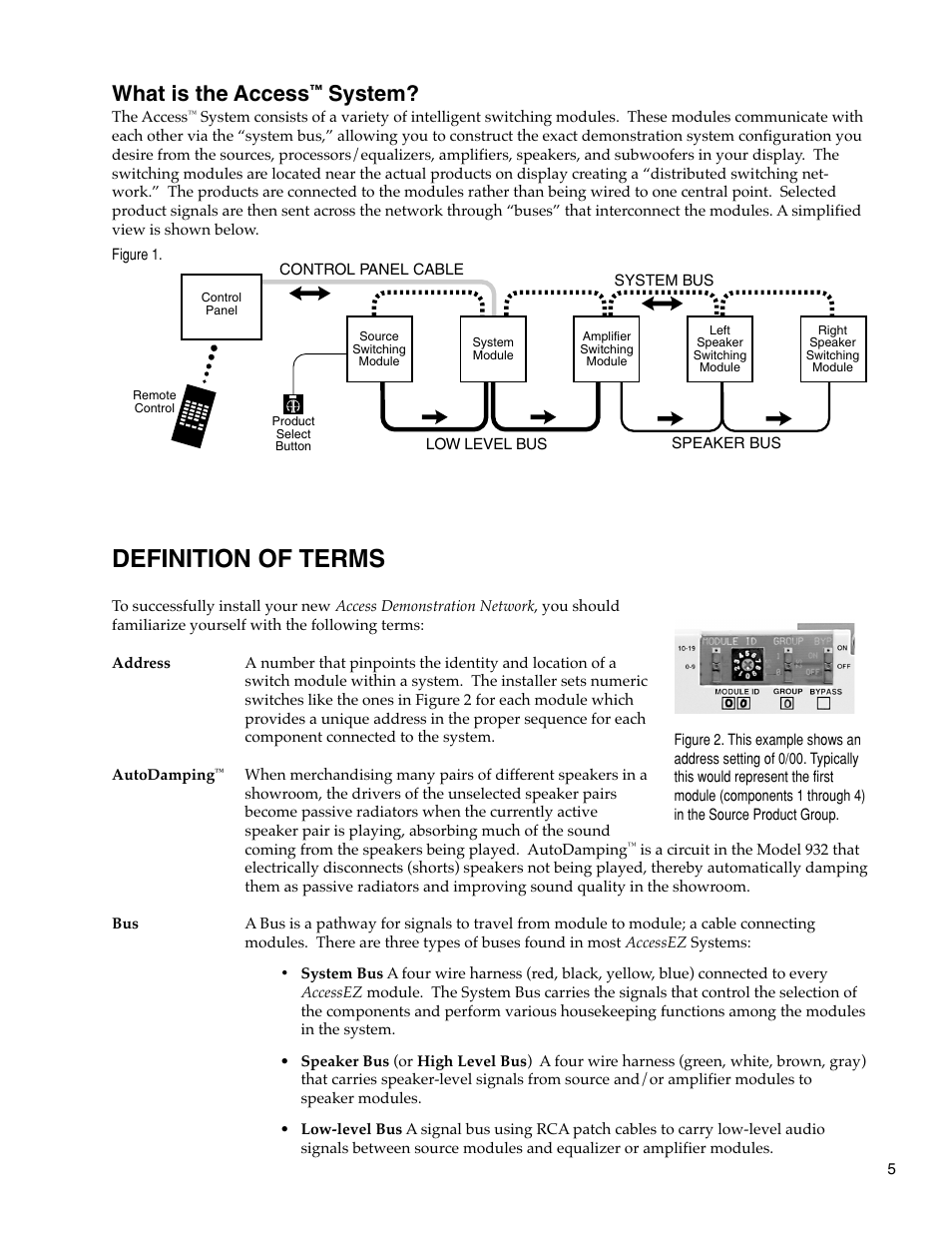 Definition of terms, What is the access, System | Audio Authority Car Audio System User Manual | Page 5 / 55