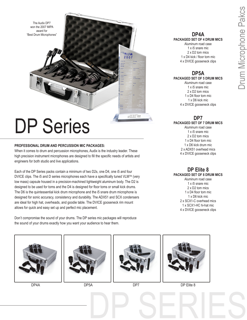 Audix 4-piece Drum Mic Package DP4a User Manual | 2 pages