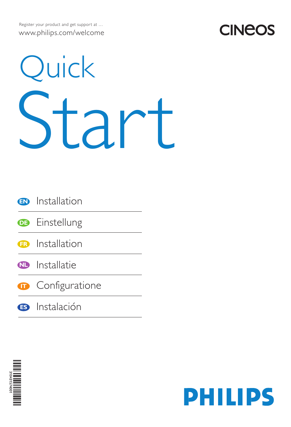 Philips Cineos Flat TV User Manual | 12 pages