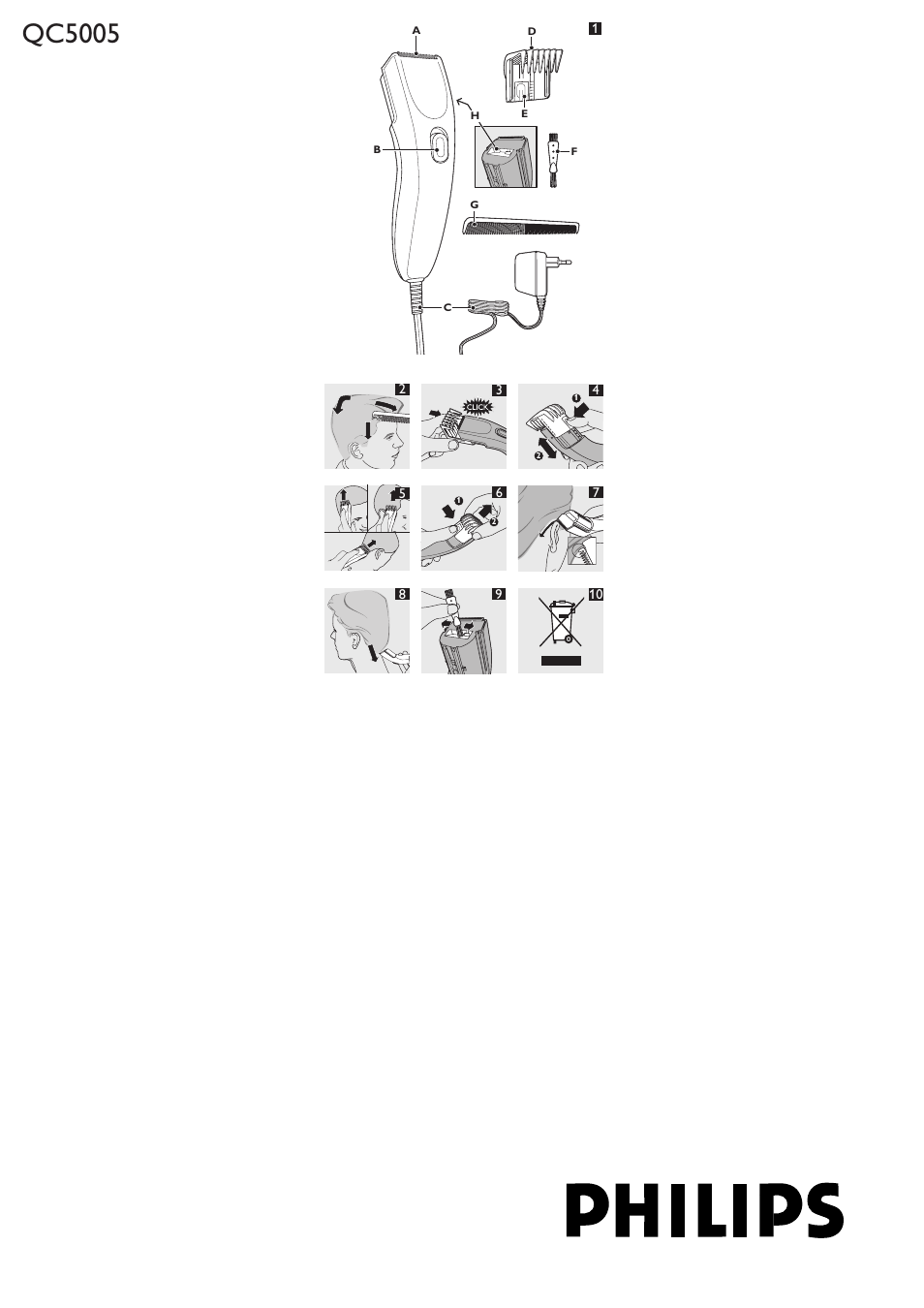 Philips HAIRCLIPPER Series 1000 Cortapelos User Manual | 8 pages