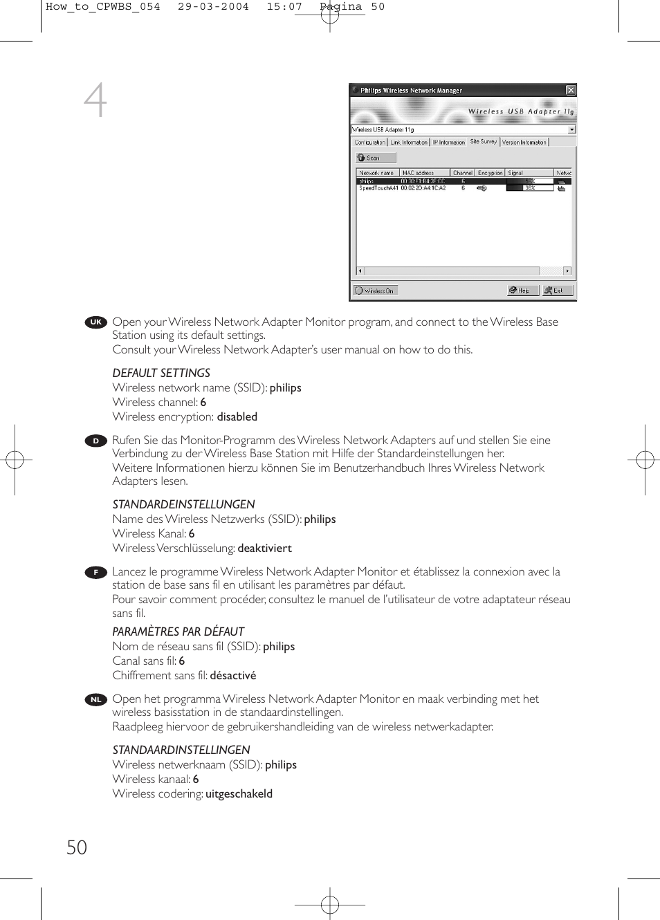 Philips Estación base inalámbrica User Manual | Page 50 / 80