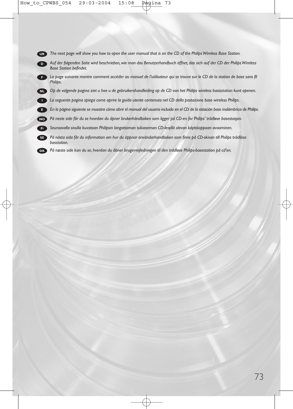 Philips Estación base inalámbrica User Manual | Page 73 / 80