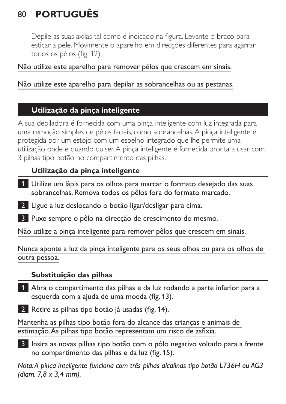 Português | Philips Set de depilación de edición limitada User Manual | Page 80 / 104