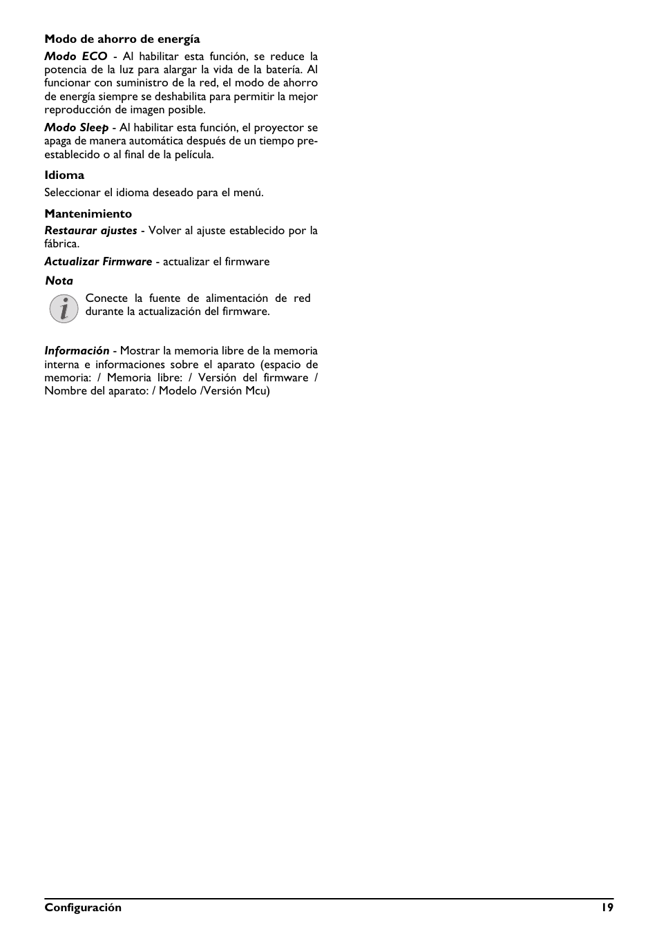 Philips PicoPix Proyector de bolsillo User Manual | Page 19 / 26