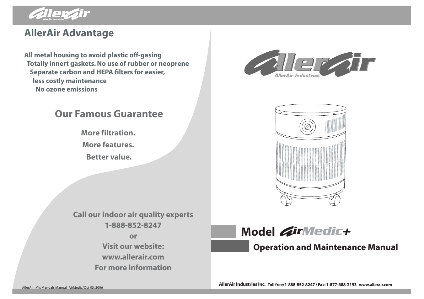 AllerAir AirMedic+ none User Manual | 4 pages