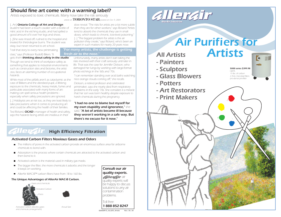 AllerAir 5000 DH User Manual | 2 pages