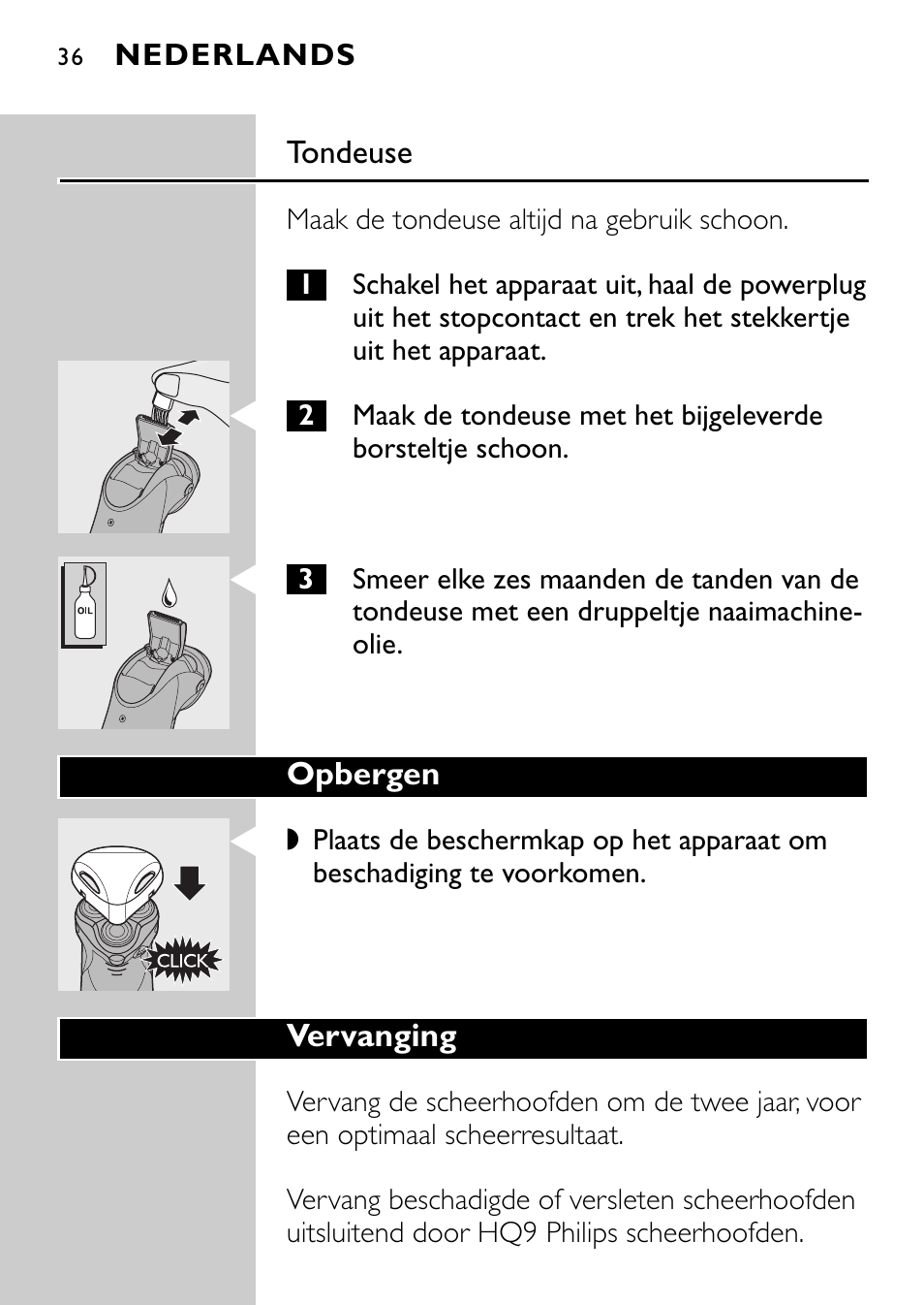 Philips Afeitadora eléctrica User Manual | Page 34 / 76