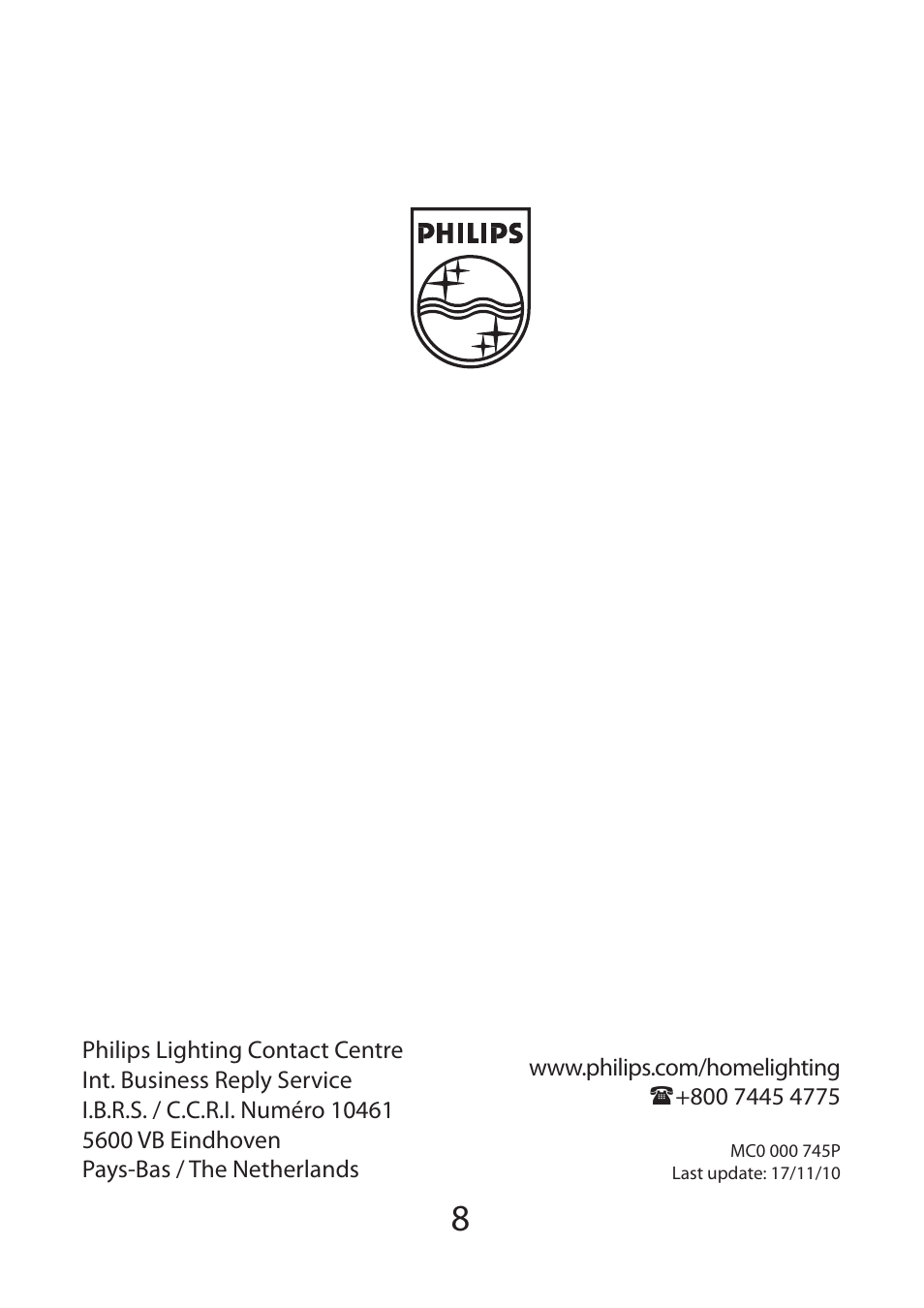 Philips InStyle Plafón User Manual | Page 8 / 8