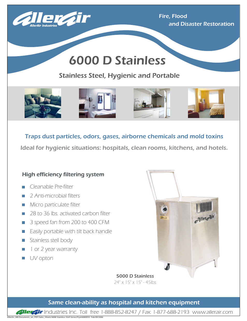 AllerAir 6000 D User Manual | 2 pages