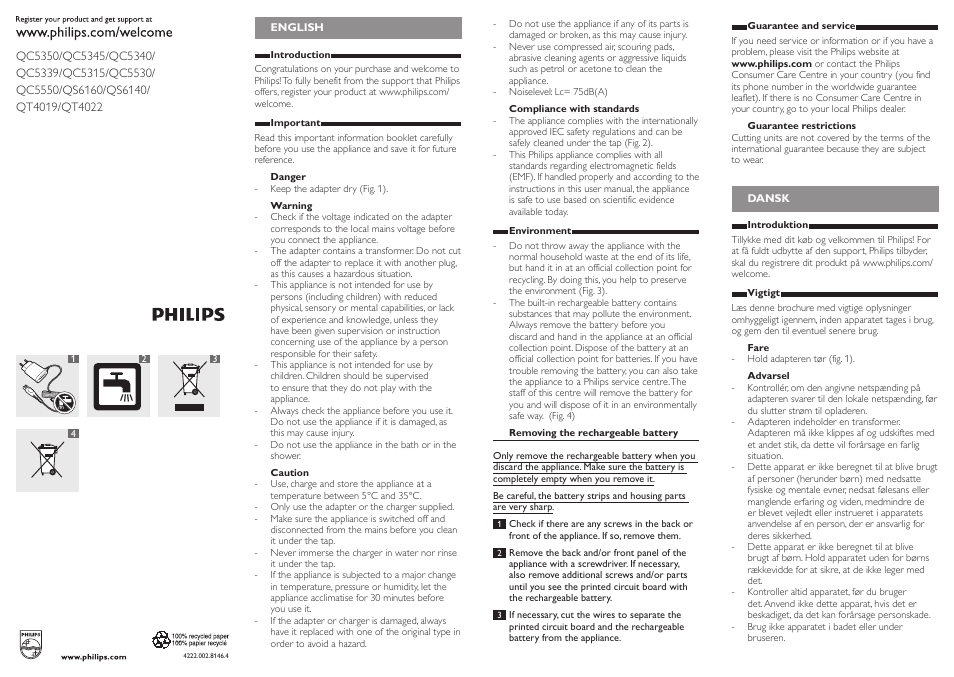 Philips HAIRCLIPPER Series 5000 Cortapelos profesional User Manual | 10 pages