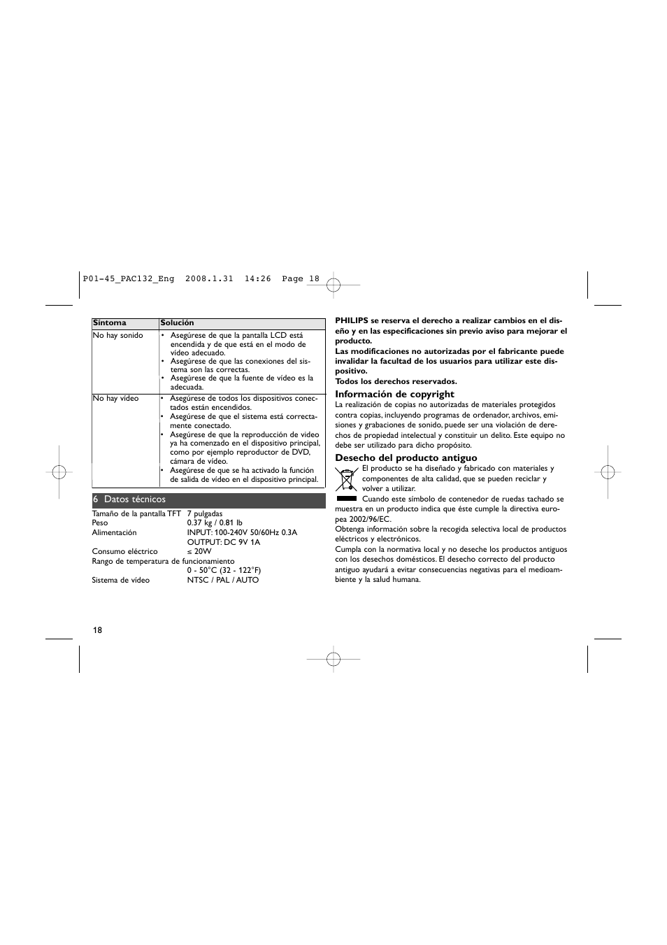 Philips Pantalla LCD adicional User Manual | Page 18 / 45
