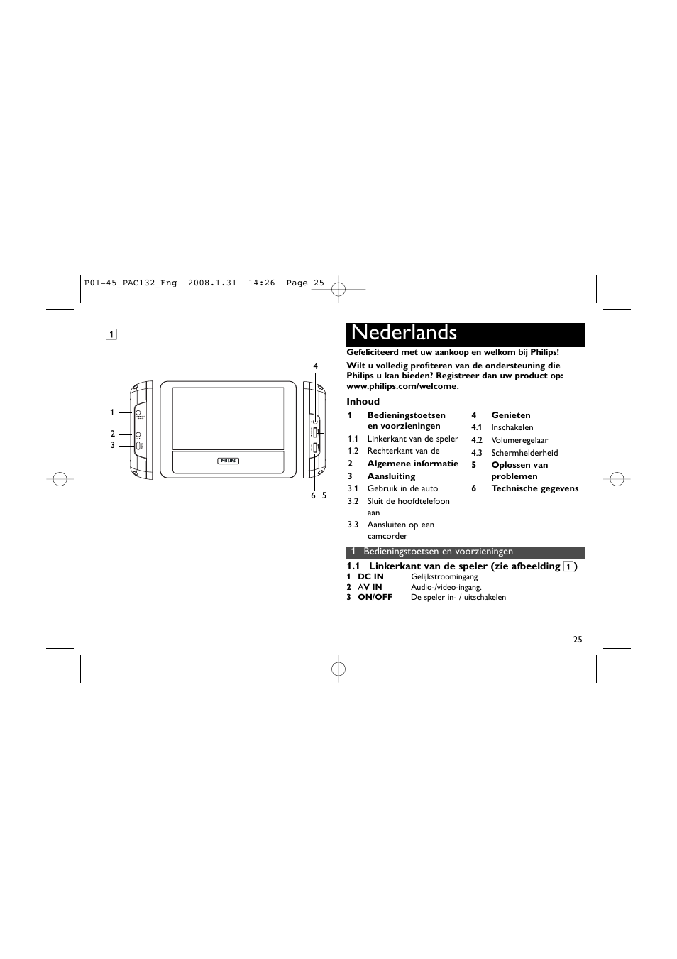 Nederlands | Philips Pantalla LCD adicional User Manual | Page 25 / 45