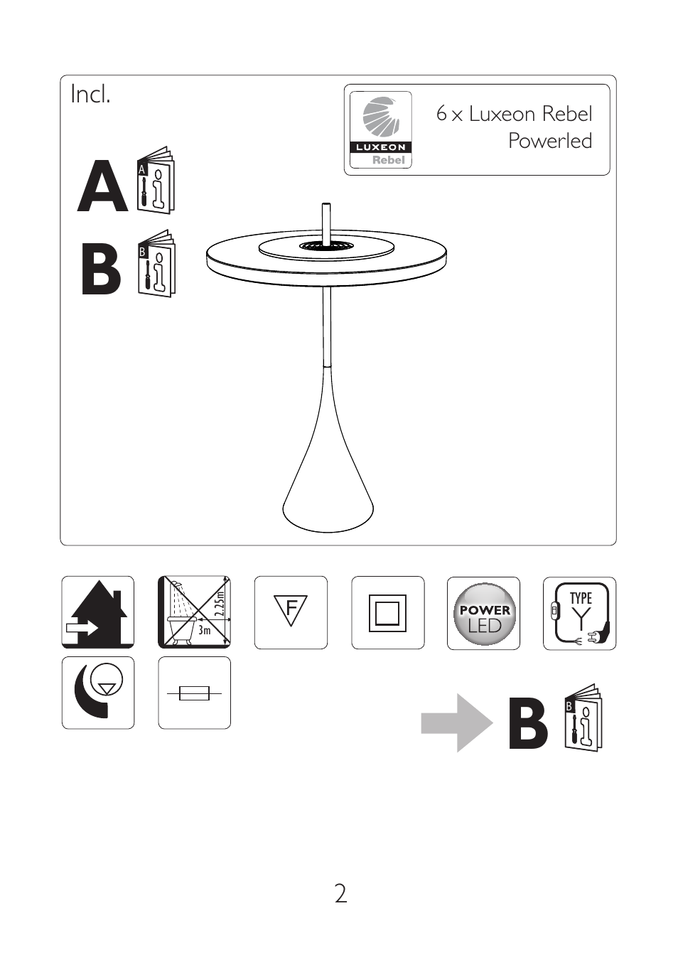 Philips InStyle Lámpara de mesa User Manual | Page 2 / 4