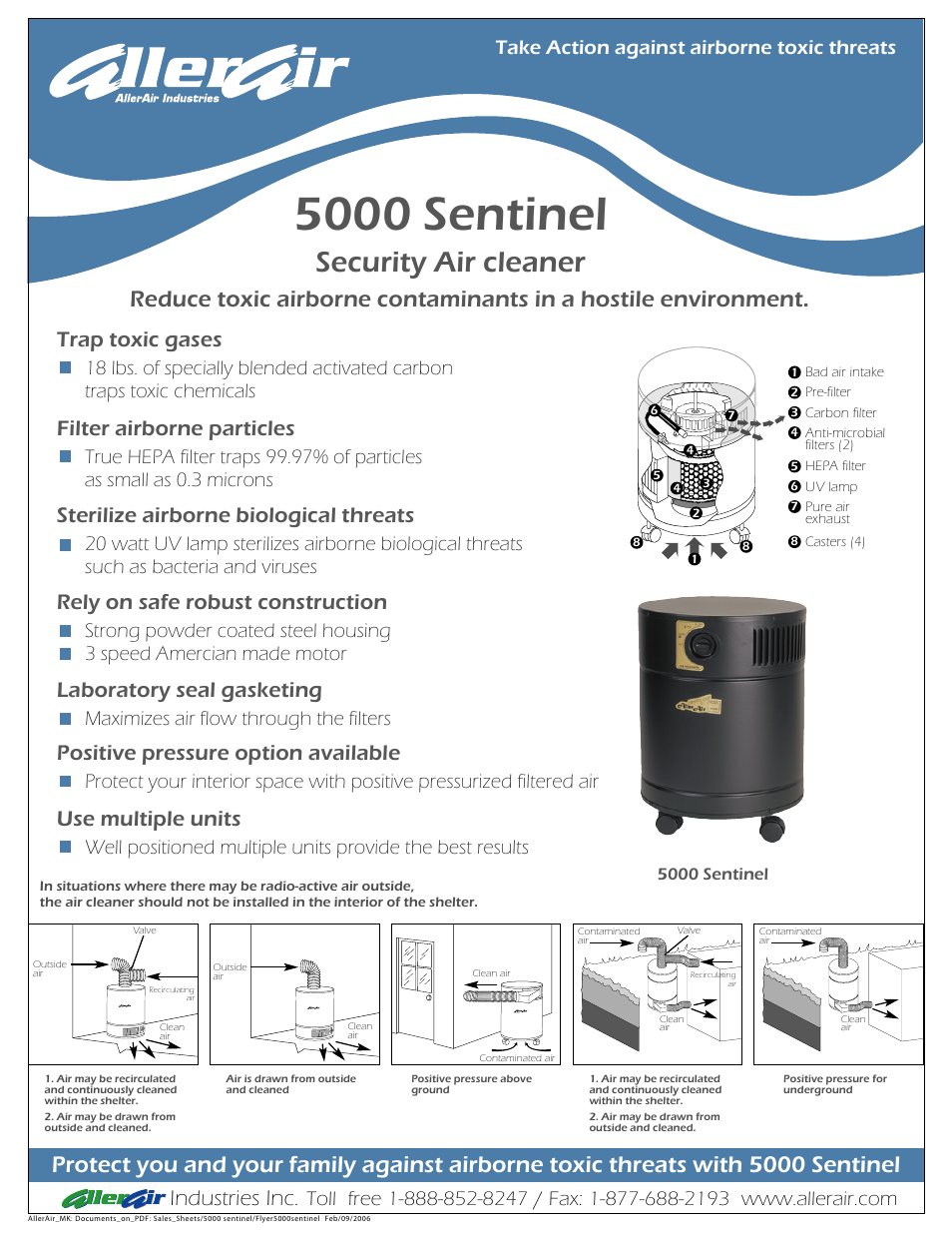AllerAir 5000 Sentinel User Manual | 2 pages
