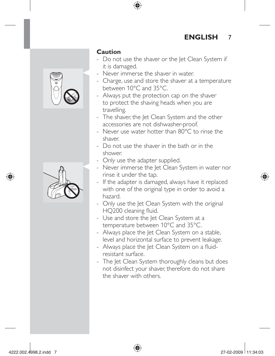 English | Philips SHAVER Series 3000 Afeitadora eléctrica User Manual | Page 5 / 192