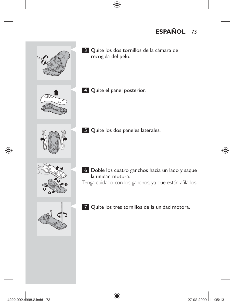 Español | Philips SHAVER Series 3000 Afeitadora eléctrica User Manual | Page 71 / 192