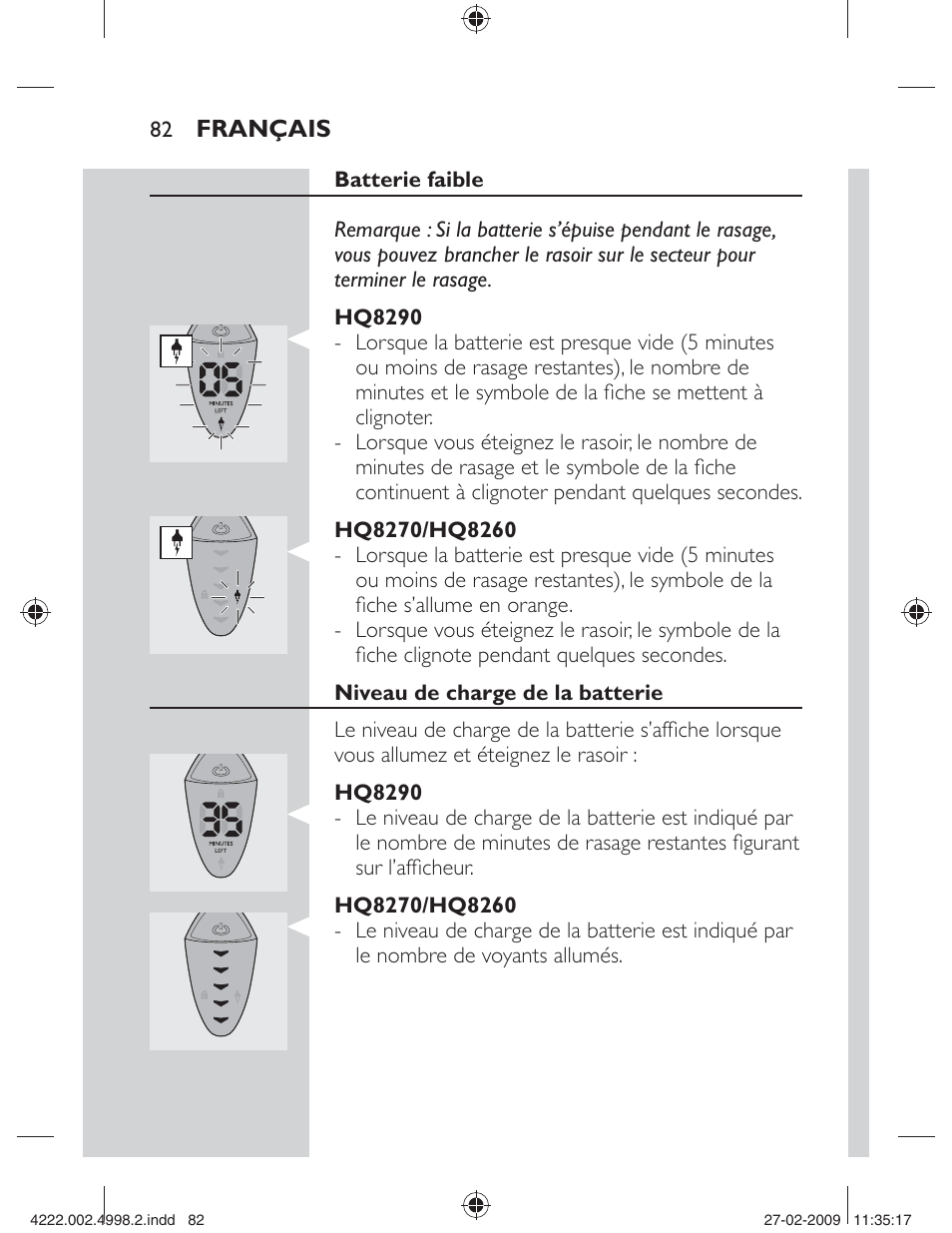 Français | Philips SHAVER Series 3000 Afeitadora eléctrica User Manual | Page 80 / 192