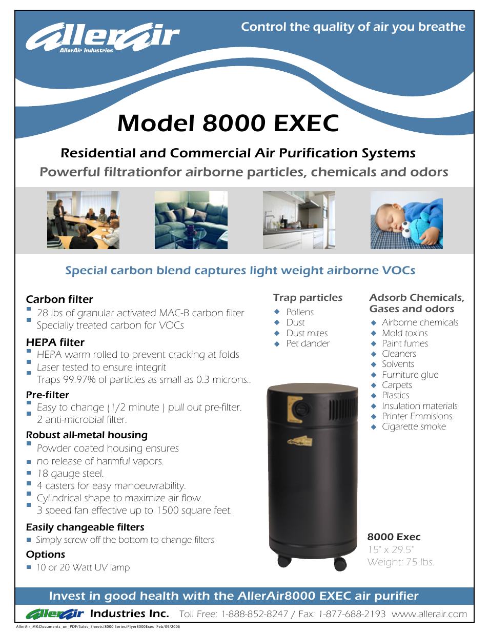 AllerAir 8000 Exec User Manual | 2 pages