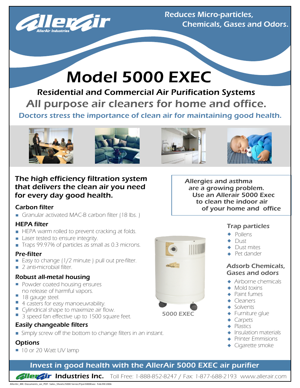 AllerAir Air Filter 5000 EXEC User Manual | 2 pages