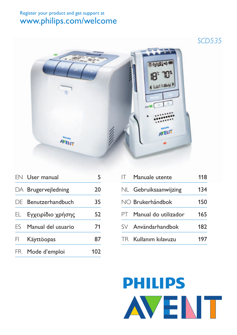 Philips AVENT Vigilabebés DECT User Manual | 216 pages