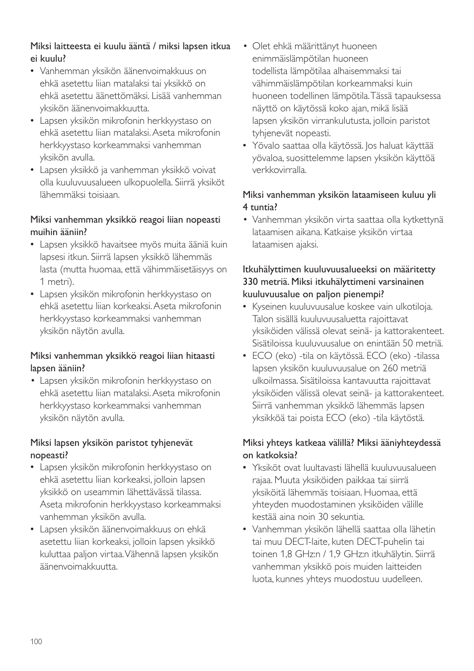 Philips AVENT Vigilabebés DECT User Manual | Page 100 / 216