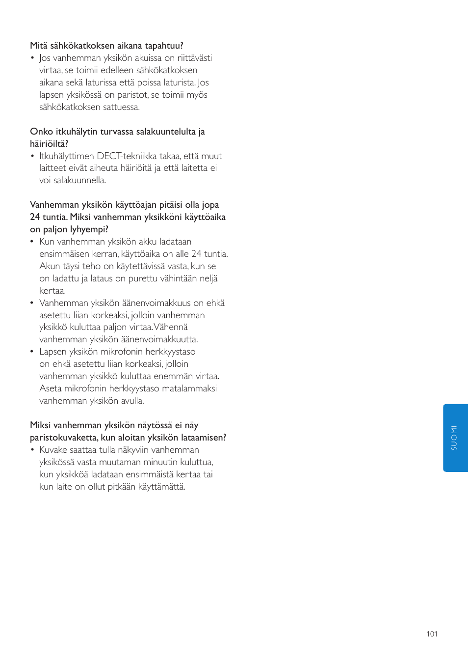 Philips AVENT Vigilabebés DECT User Manual | Page 101 / 216