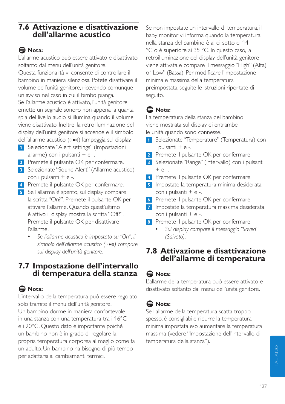 Philips AVENT Vigilabebés DECT User Manual | Page 127 / 216