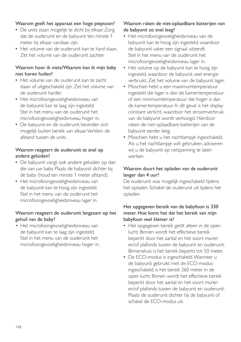 Philips AVENT Vigilabebés DECT User Manual | Page 148 / 216