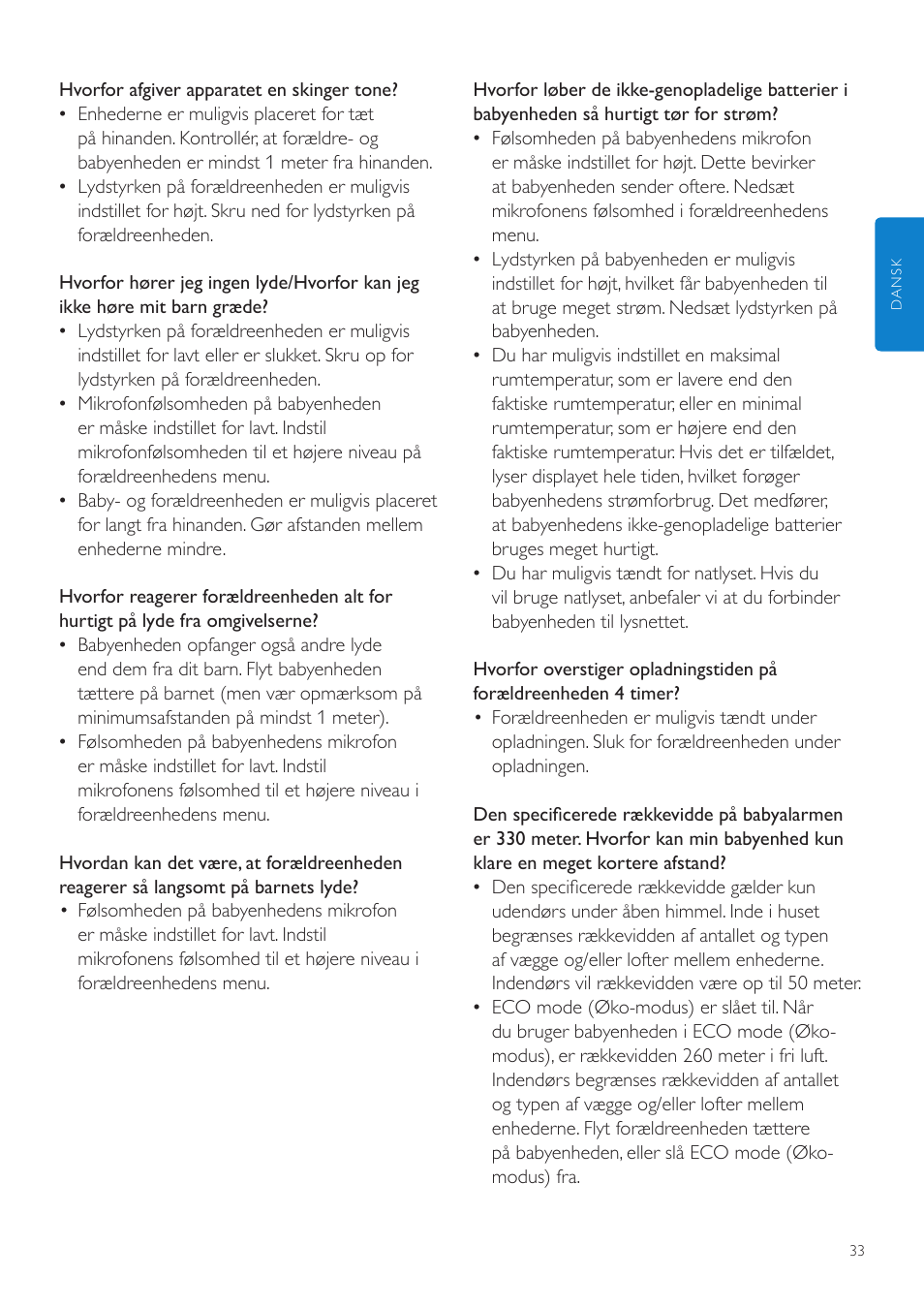 Philips AVENT Vigilabebés DECT User Manual | Page 33 / 216