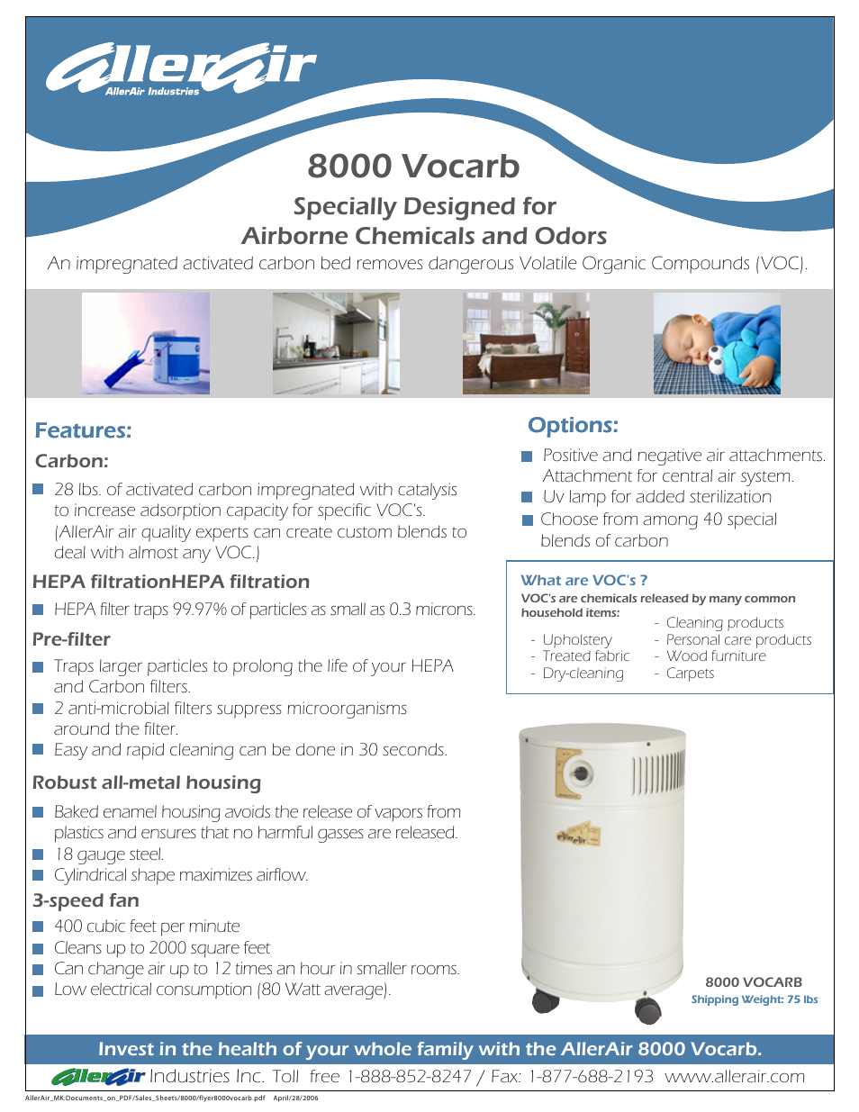 AllerAir VOCARB 8000 User Manual | 2 pages