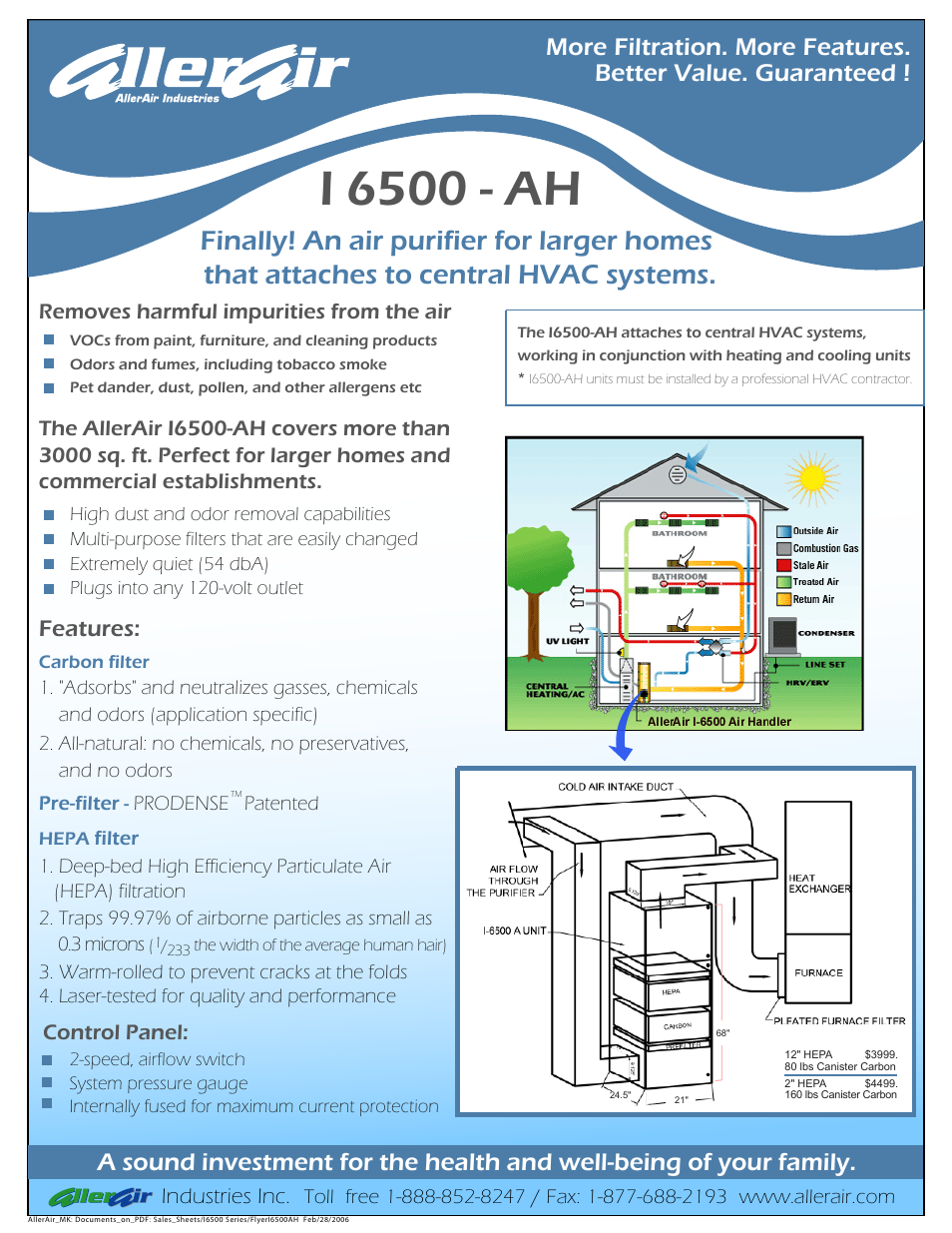 AllerAir I 6500-AH User Manual | 1 page