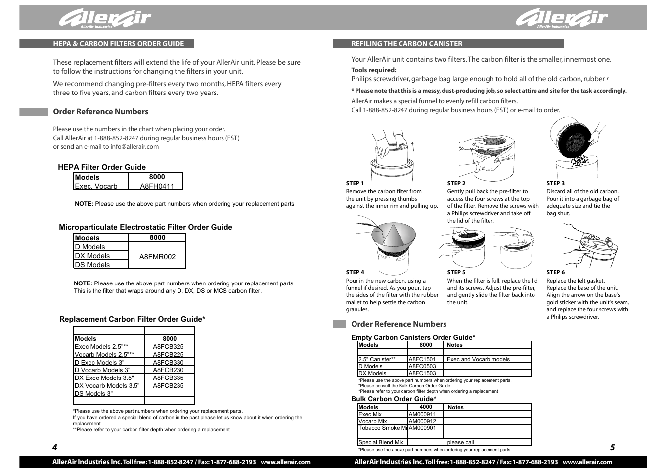 AllerAir A8PK7025 User Manual | Page 4 / 4