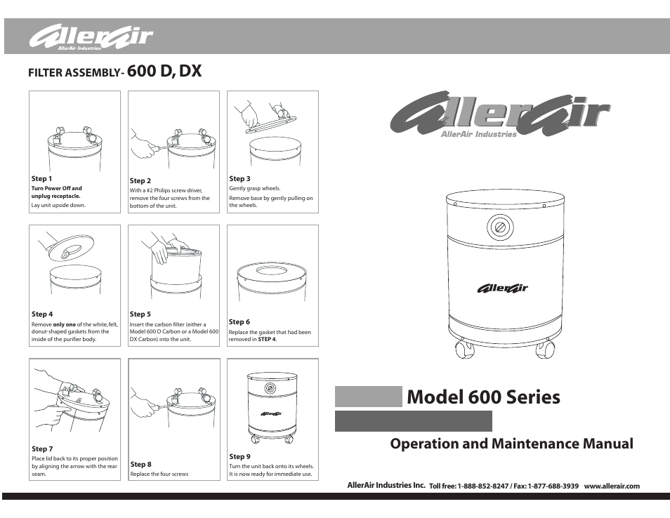 AllerAir 600 Series User Manual | 2 pages