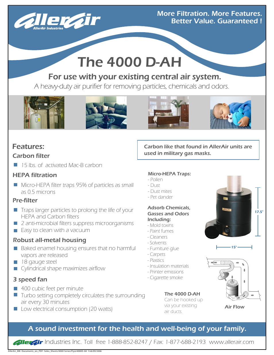 AllerAir 4000 D-AH User Manual | 2 pages