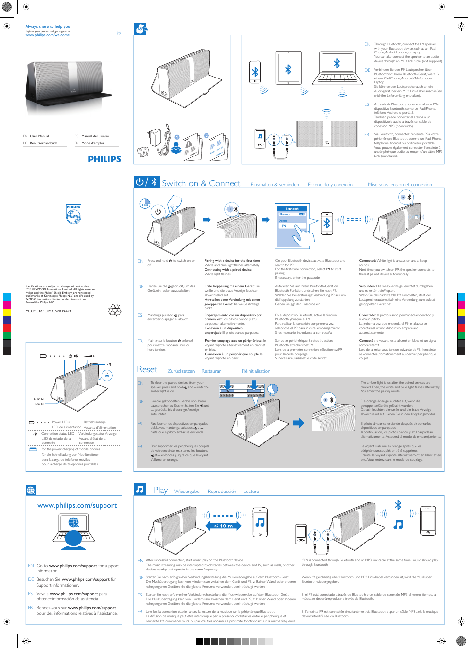 Philips Fidelio altavoz portátil inalámbrico User Manual | 2 pages